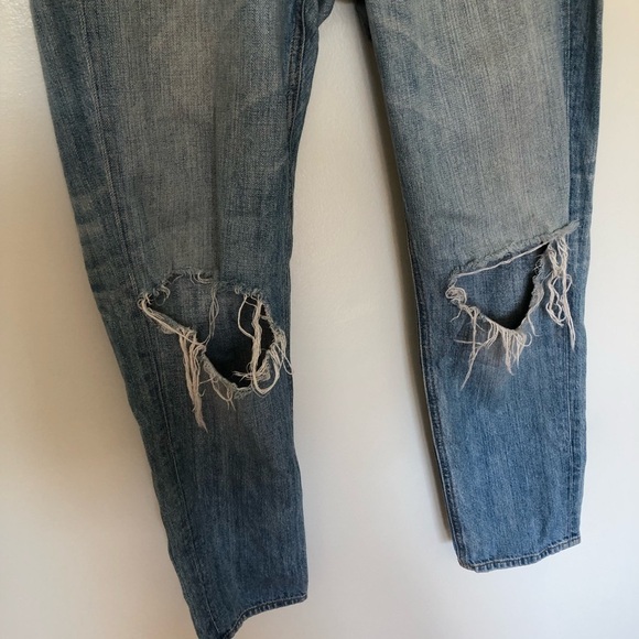 Rag & Bone Boyfriend Jeans Moss Wash with Holes Lightwash Blue 26 - Picture 2 of 8